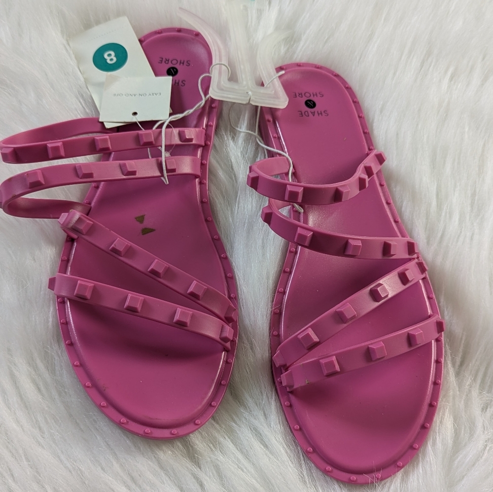 Shade & Shore Pink Sandals with Crisscross Straps. NWT, True To Size, 8.